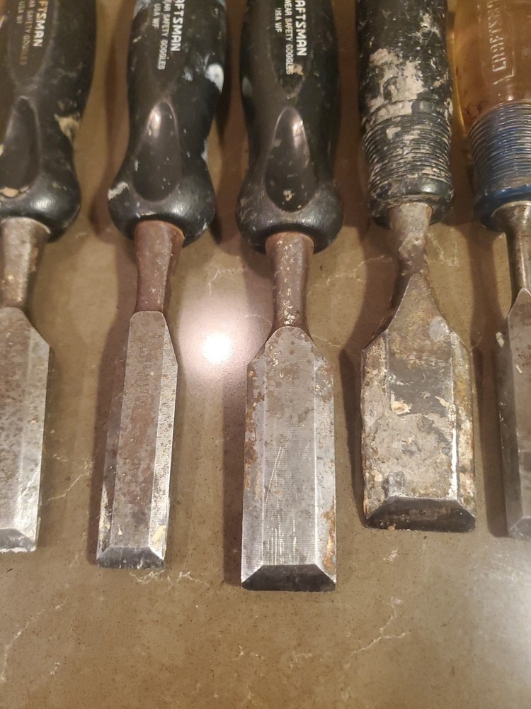Vintage Craftsman Wood Chisel Lot