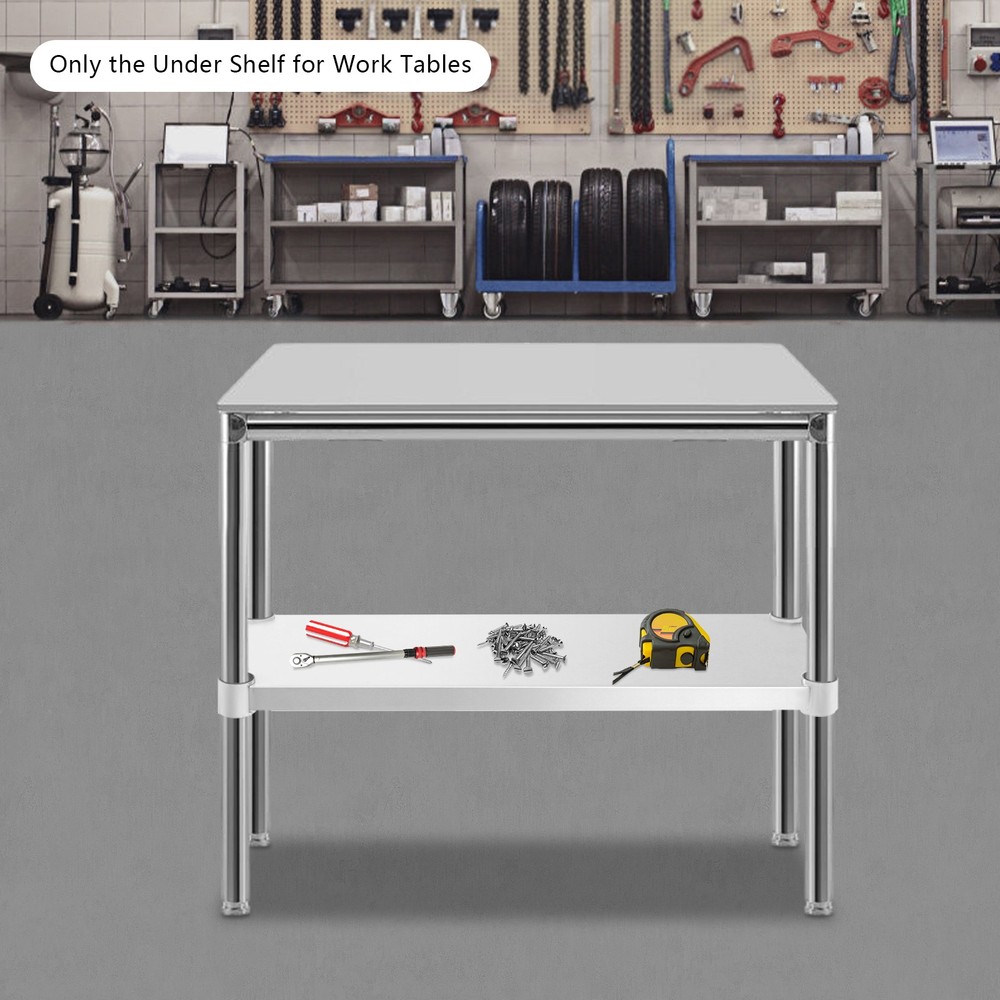 Under Shelf Stainless Steel Worktable Below Rack Storage Board Max. 100kg Load