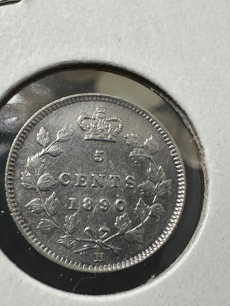 1890H Canada 5 Cents Nice AU