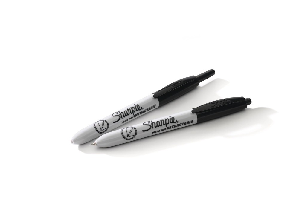 Ultra Fine Point Permanent Markers, Black, 3 Pack - Retractable Design