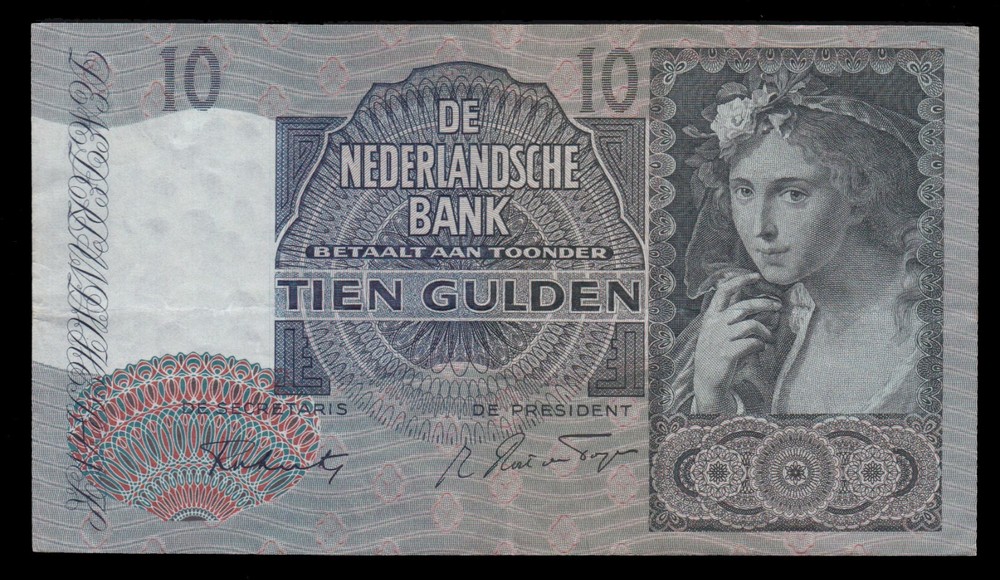 i-010583 Netherlands 10 Gulden 1941 VF