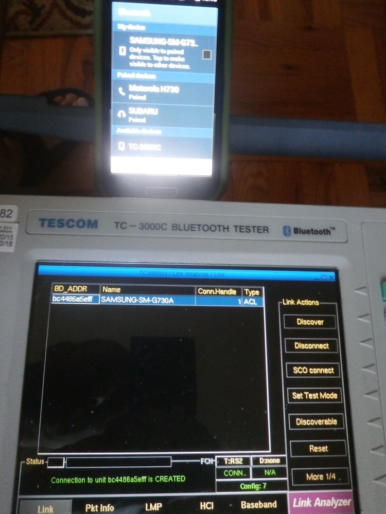Tescom TC-3000C Bluetooth Analyzer Generator opt 30 Protocol LMP HCI SDP L2CAP