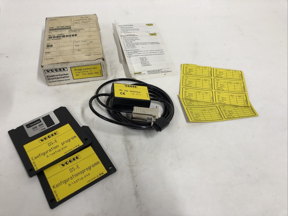 Vogel 173-000-190 DS-E Programming Kit Configuration RS 232 Interface