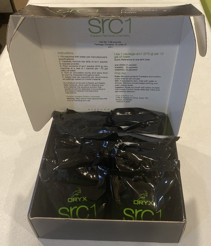 ORYX src1 3D Printer Cleaning Solution 12 Pack Case of Packets