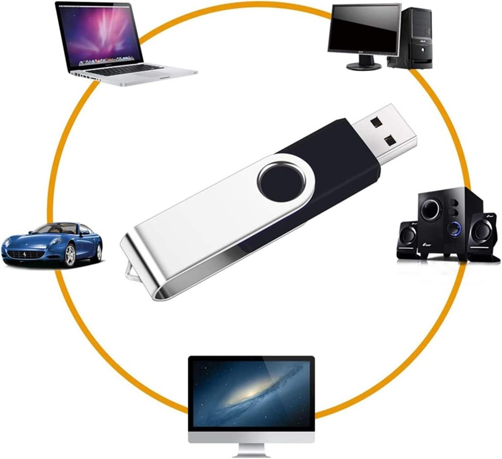 2 Pack USB Flash Drives 64GB Swivel Memory Sticks for Data Storage