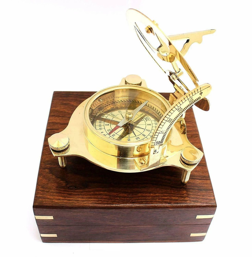 100% Working Brass Brunton Pocket Transit Compass With Leather Case