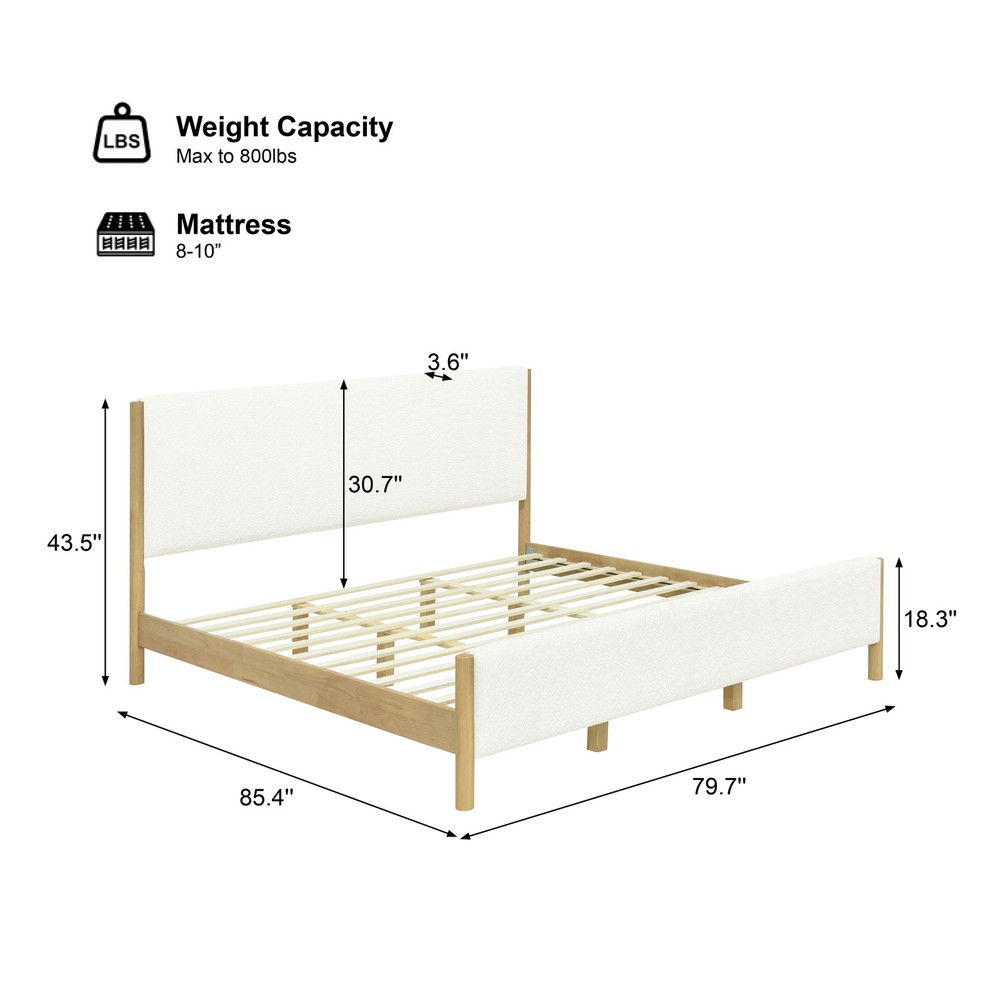 Christopher Knight Home - Elias Modern Boucle Upholstered Bed with...