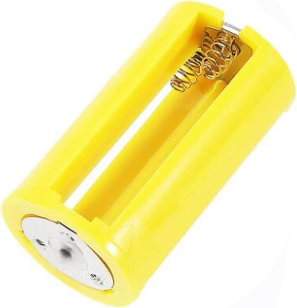 Effortless AA to D Battery Conversion - 6 Pack Yellow Adapters, Rechargeable!