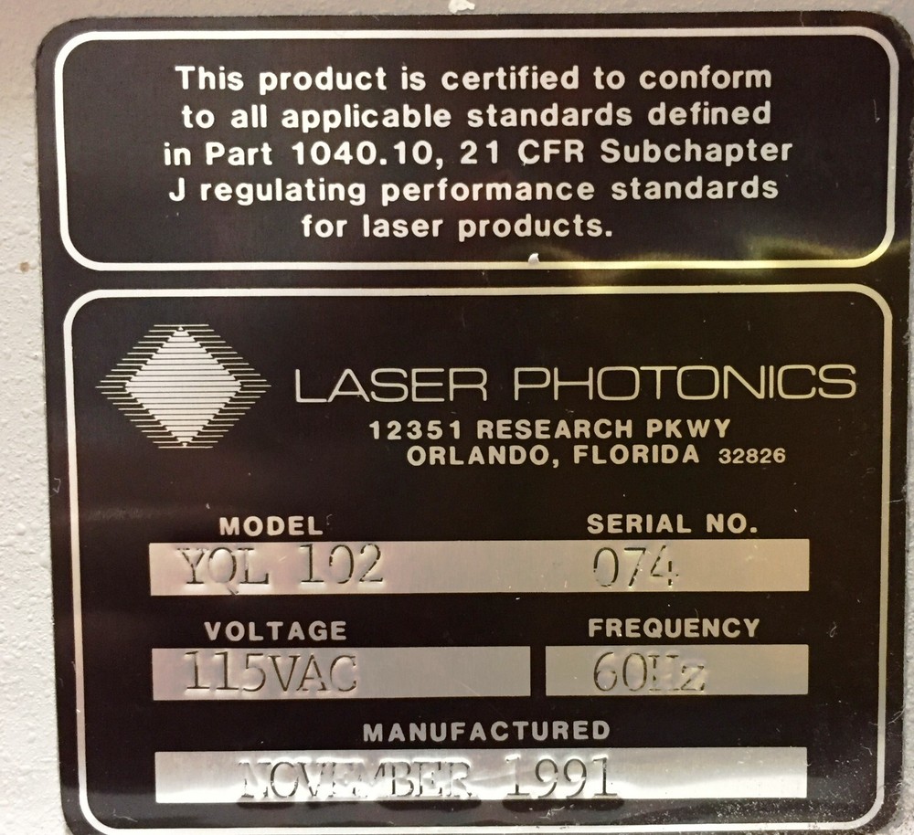 Laser Photonics YQL-102 Laser Power Supplier and Controller