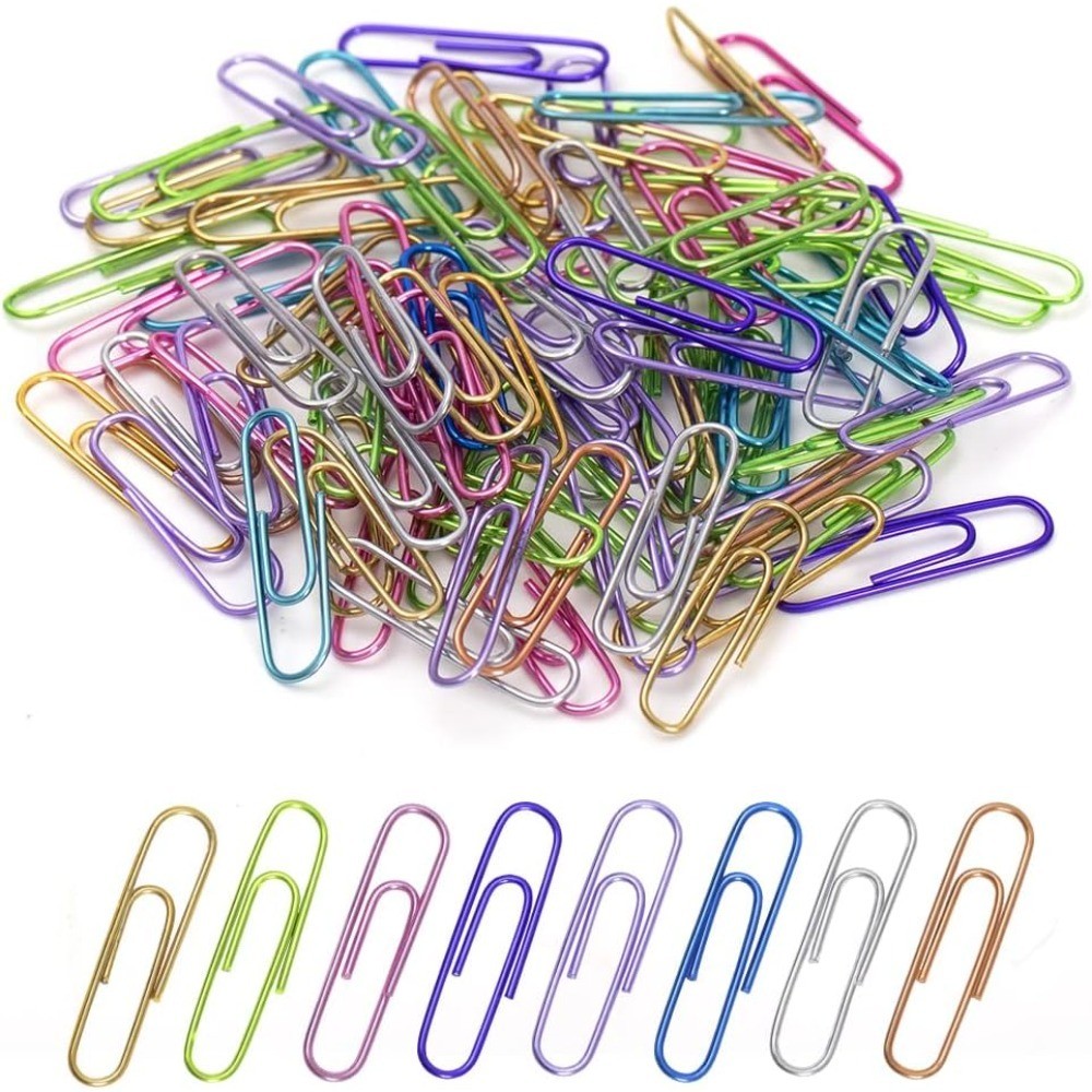 Multicolor Medium Size Paper Clips 240pcs Bulk for Office School Home Use