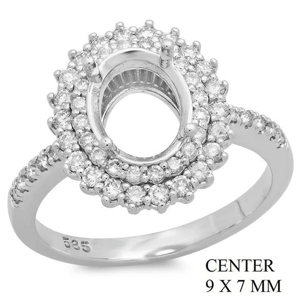 Semi Mount Ring Setting Oval 9X7 925 Sterling Silver