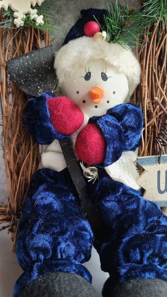 Square Snowman Welcome Wreath