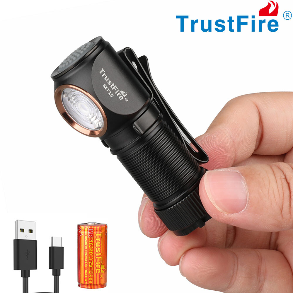 Trustfire 1000 LM Bright LED Flashlight EDC Rechargeable Work Light Waterproof