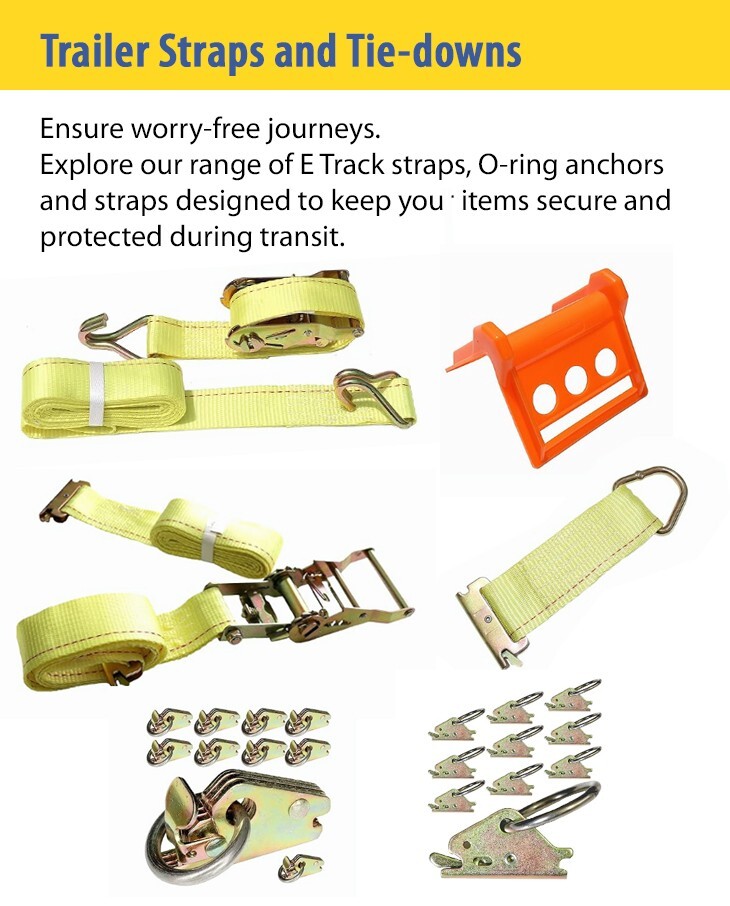 (4 PACK)2 X 18 Tie Down Tow Axle Strap with D Ring