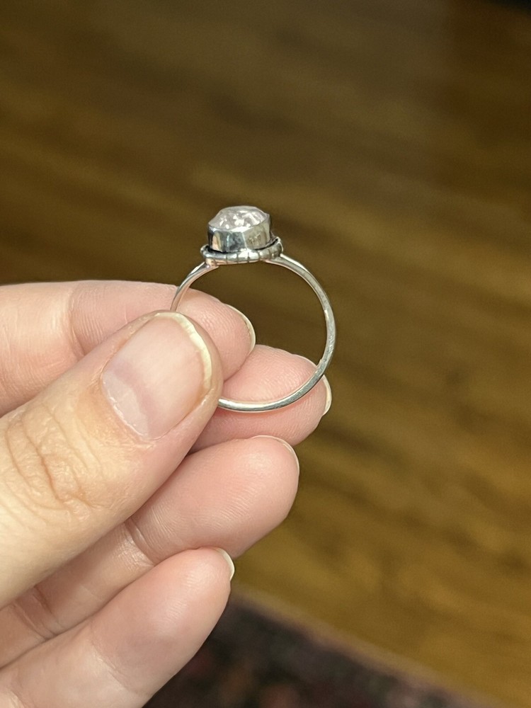 Morganite sterling silver ring size 8.75