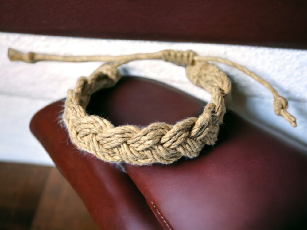 Surfer Hemp Bracelet Sailor Flat Natural Handmade