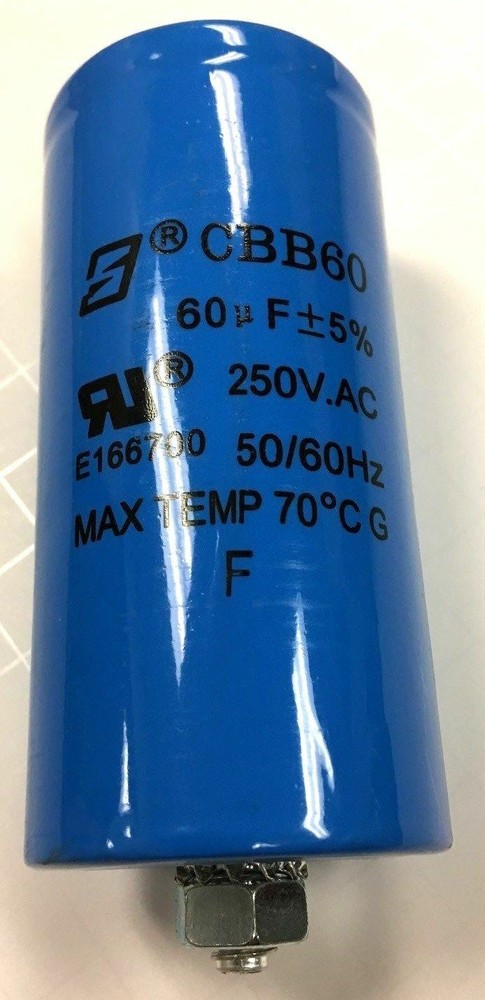 CAPACITOR 60UF, 250, VAC, CBB60 START RUN CAPACITOR