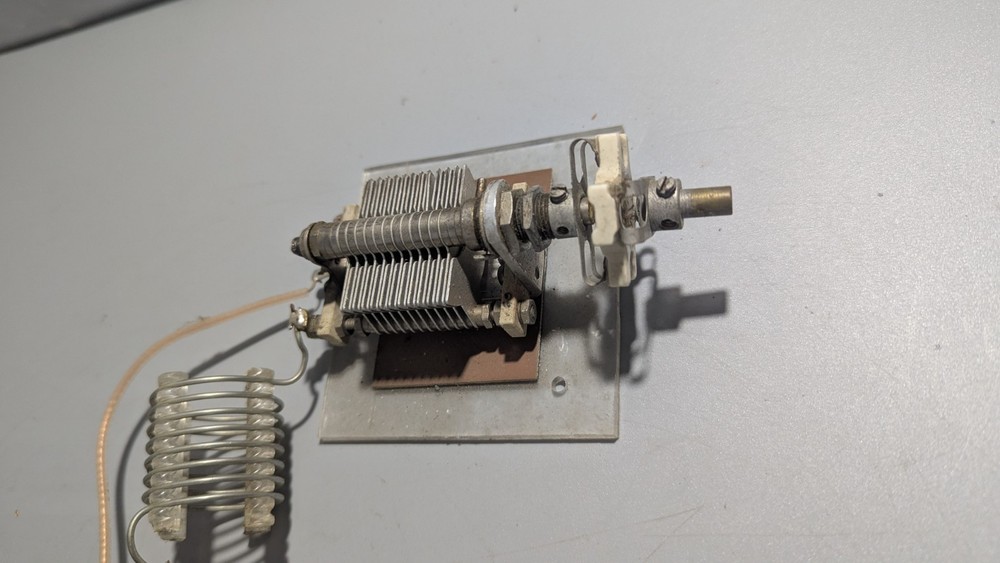 Vintage Variable Capacitor & Tuning Coil Assembly w/ Toggle Switch