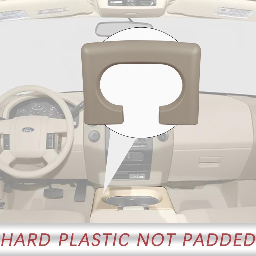 Center Console Cup Holder Replacement Pad Compatible with 04-14 F150, Tan