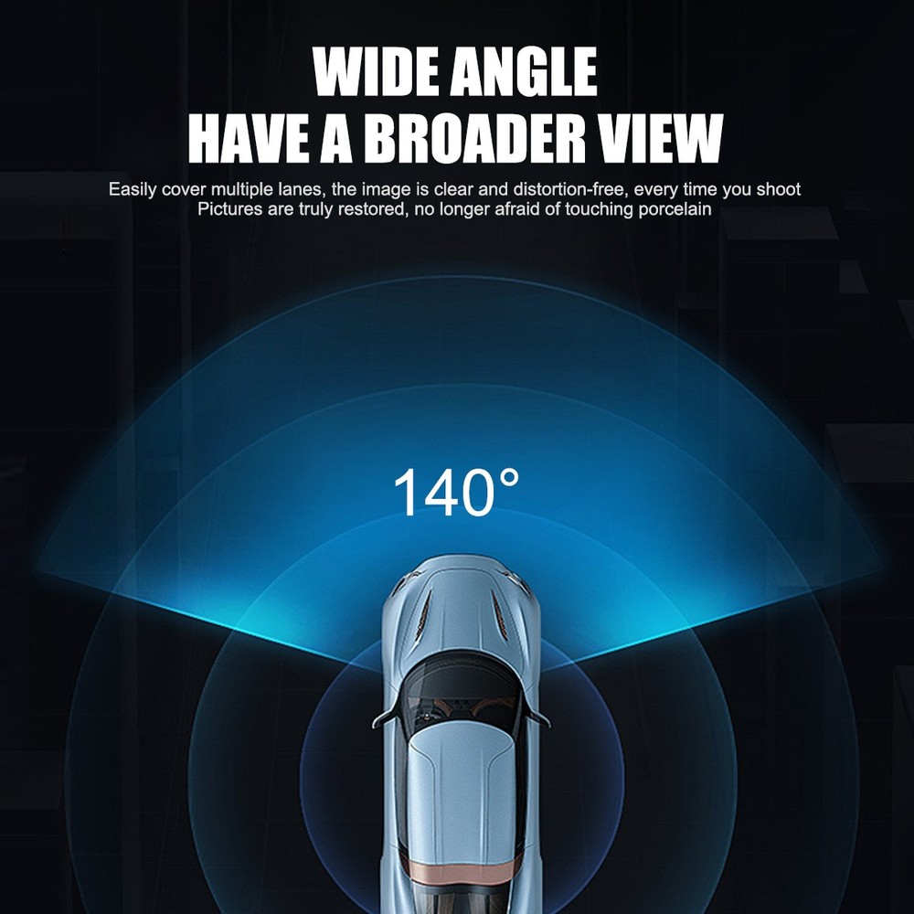 4K Dash Cam 3 Channel Front Rear WiFi App 2" IPS Loop Recording Motion Detection