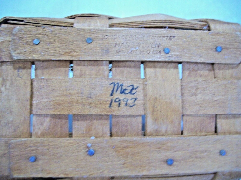 1993 Longaberger 7" x 5" Rectangular Basket Leather Handles