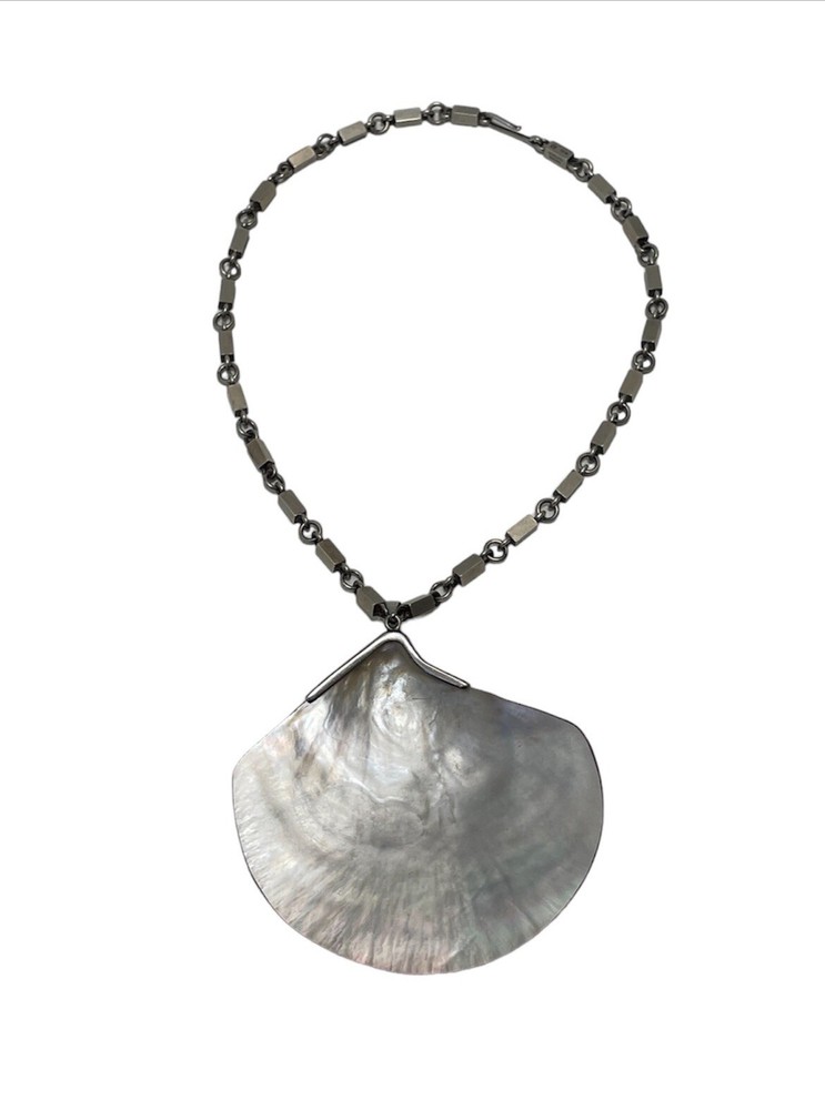Wiwen Nilsson Sterling Silver Abalone Shell Necklace