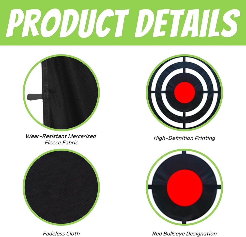 Golf Target Hitting Cloth - Black Portable Foldable Easy Setup for Indoor Out...