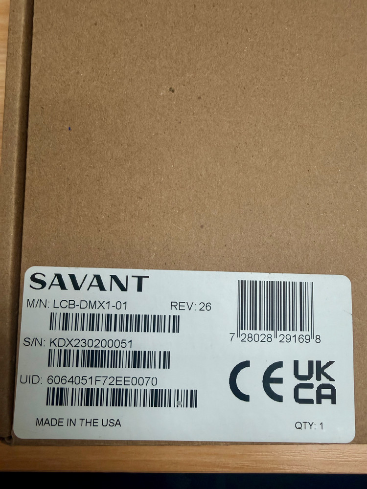 Savant LCB-DMX1-01 DMX Lighting Controller - Open Box Excellent