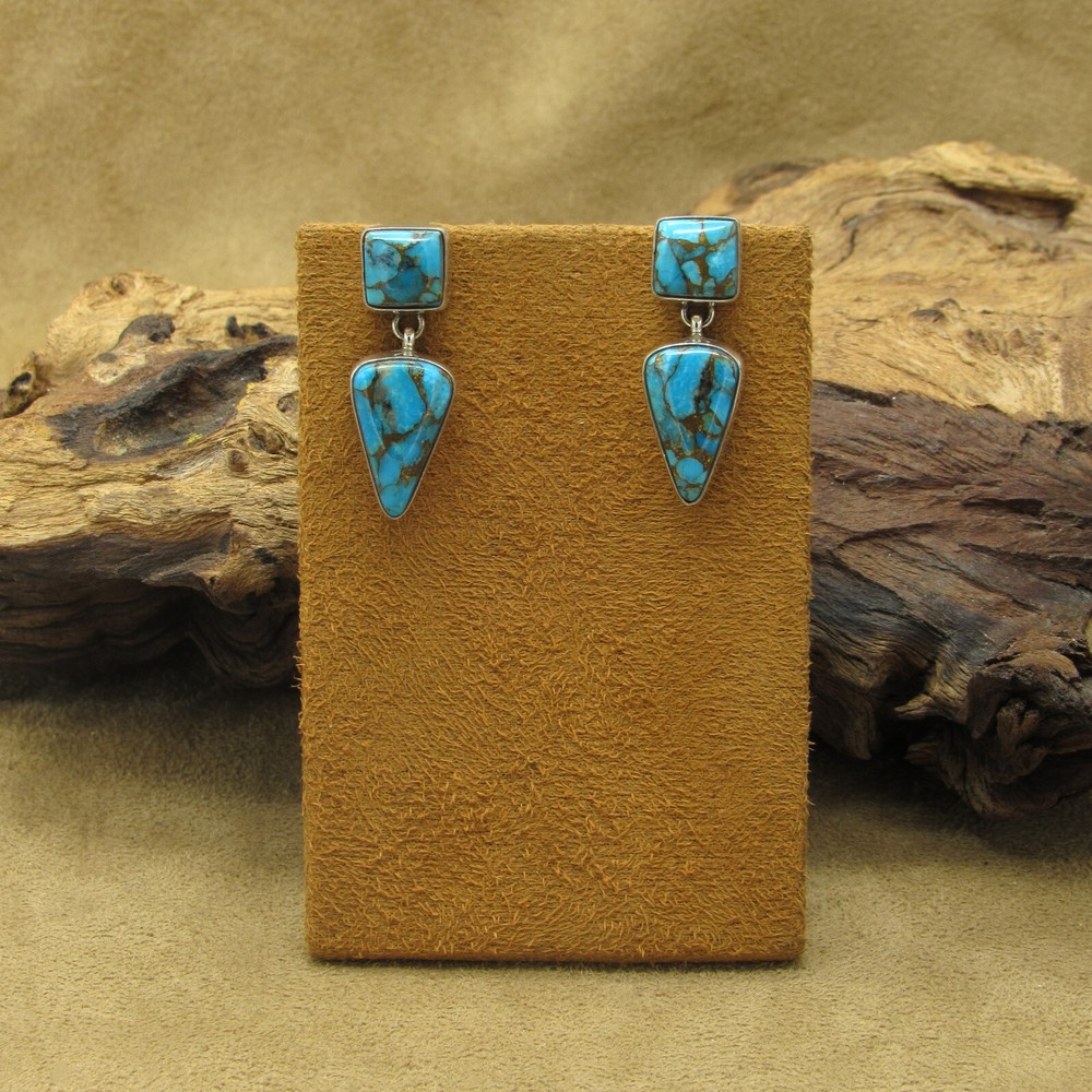 Beautiful Turquoise Post Dangle Earrings