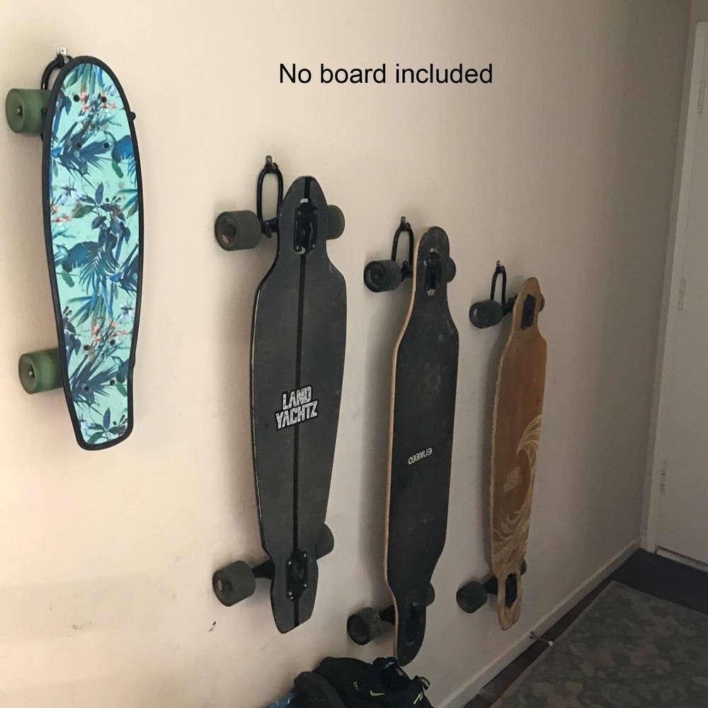 YYST Skateboard Wall Mount Hanger Storage Rack Flexible Black