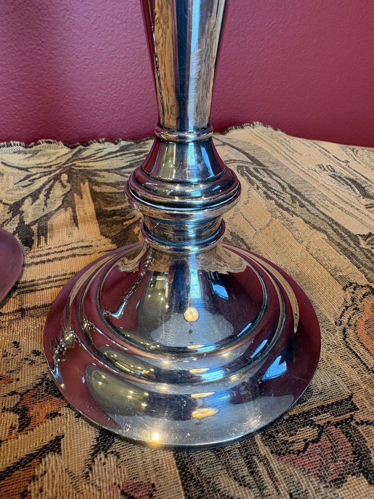 Gorham Heritage Silver Plate Candlesticks 9" Tall - 2