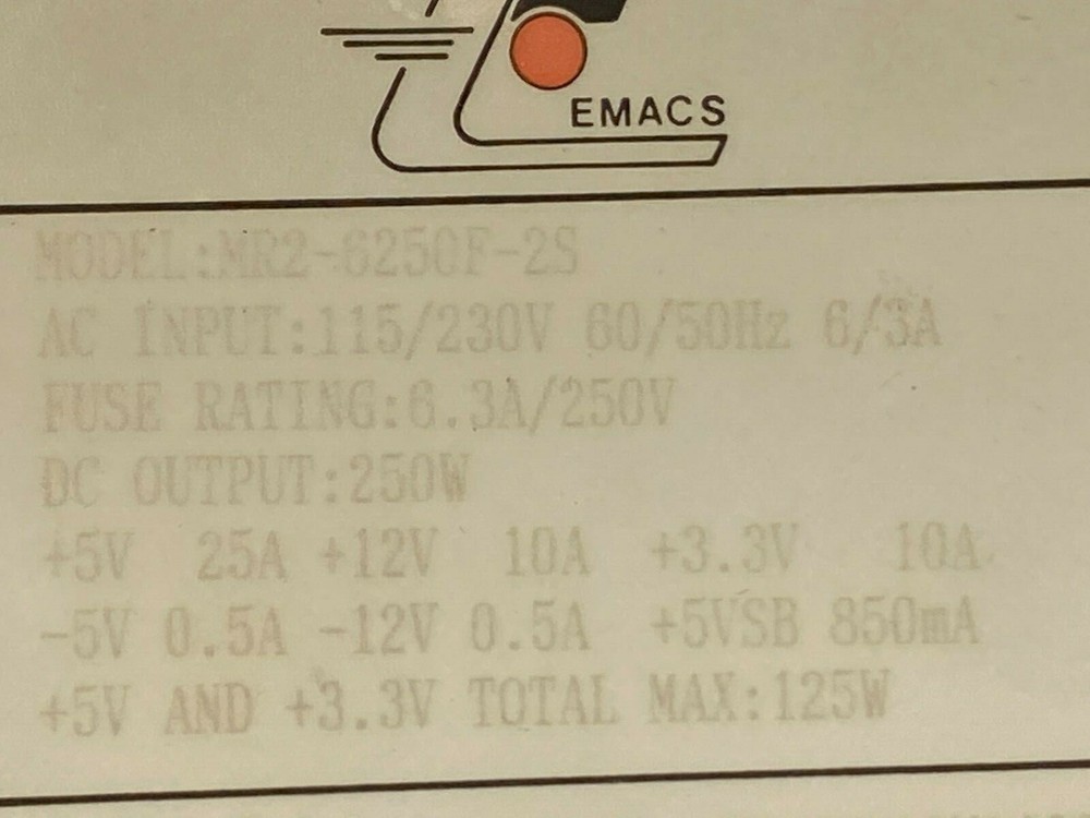EMACS MR2-6250F Switching Power Supply