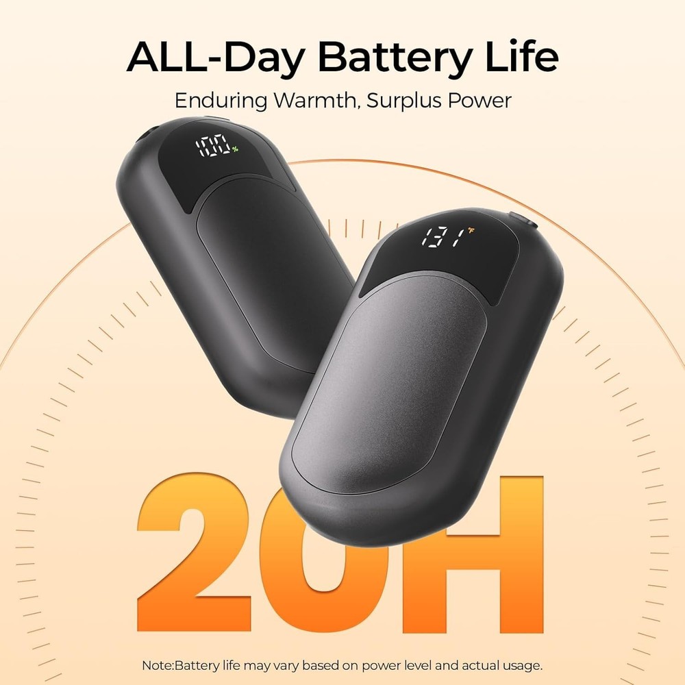 2 Pack Black Hand Warmers Rechargeable Ntc Temperature Control Portable Gift