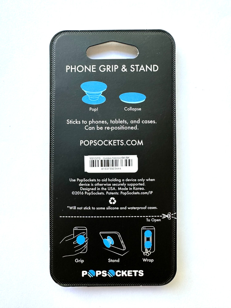 PopSockets Silver Phone Grip & Stand – Adhesive Stick-On Phone Holder