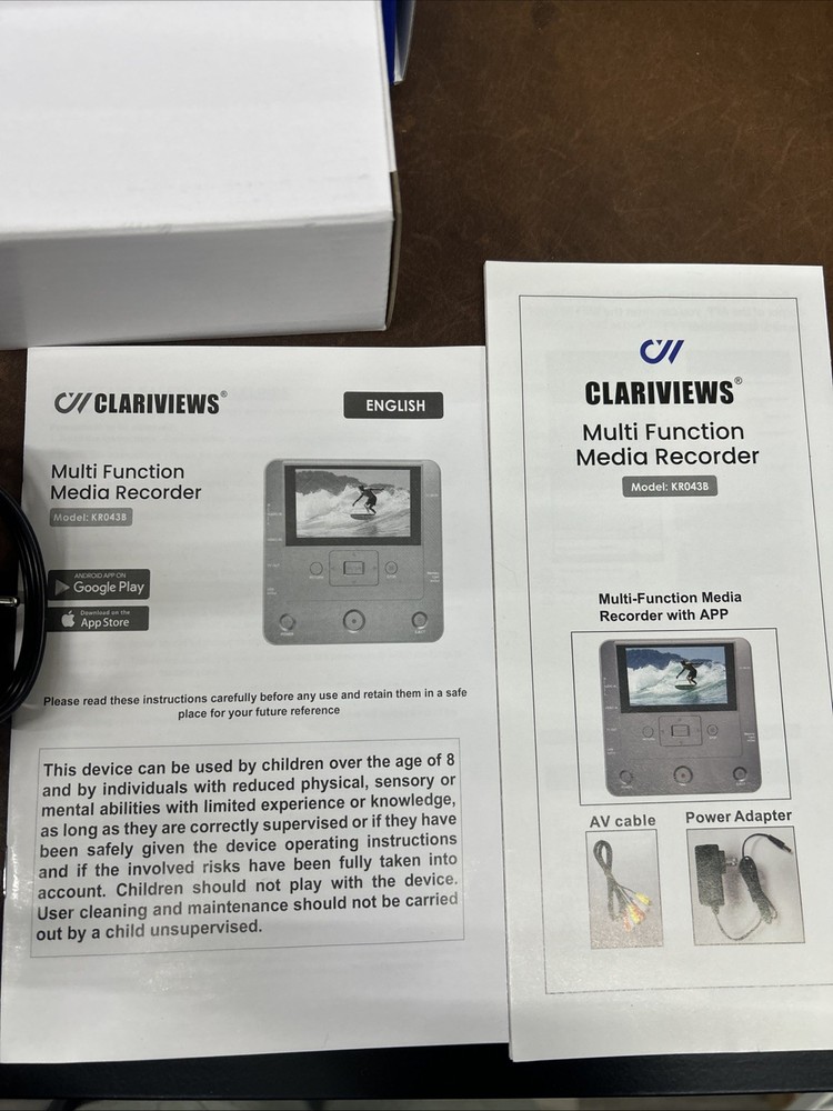 CLARIVIEWS Multi-Function Media Recorder, VHS to Digital - KR043B New Open Box