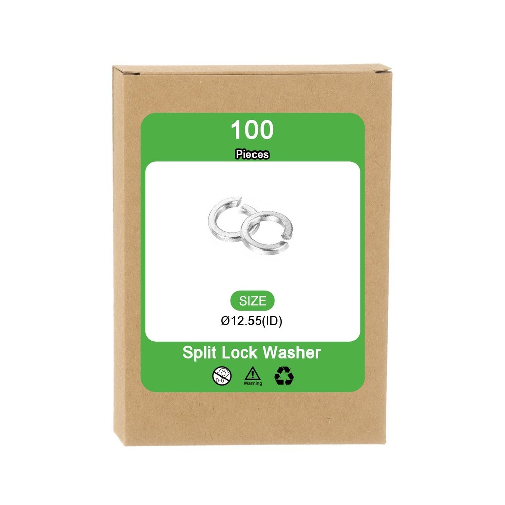M12 Split Lock Washer, 100Pcs 304 Stainless Steel Spring Lock Washers