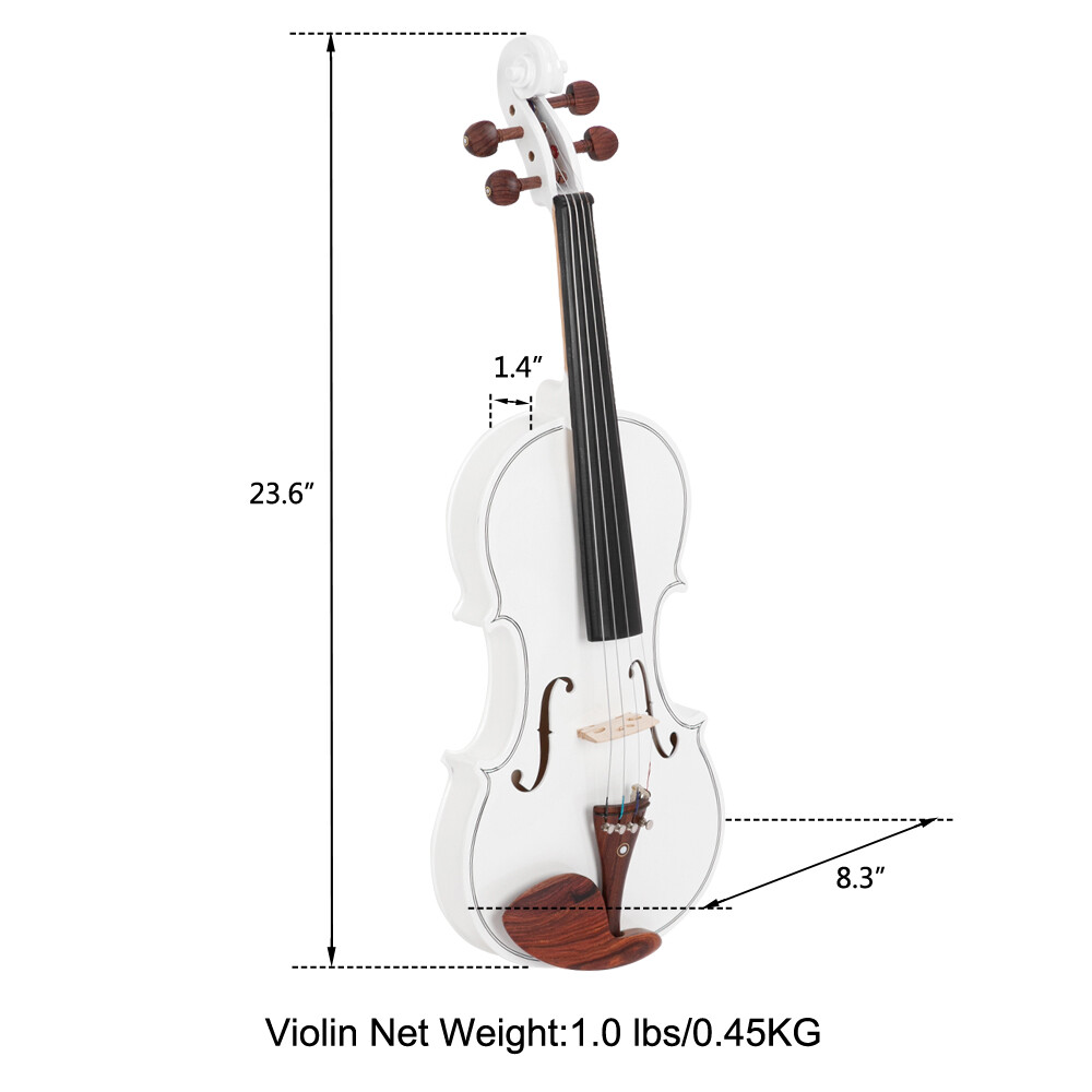 Glarry GV103 4/4 Spruce Panel Acoustic Violin Matte White