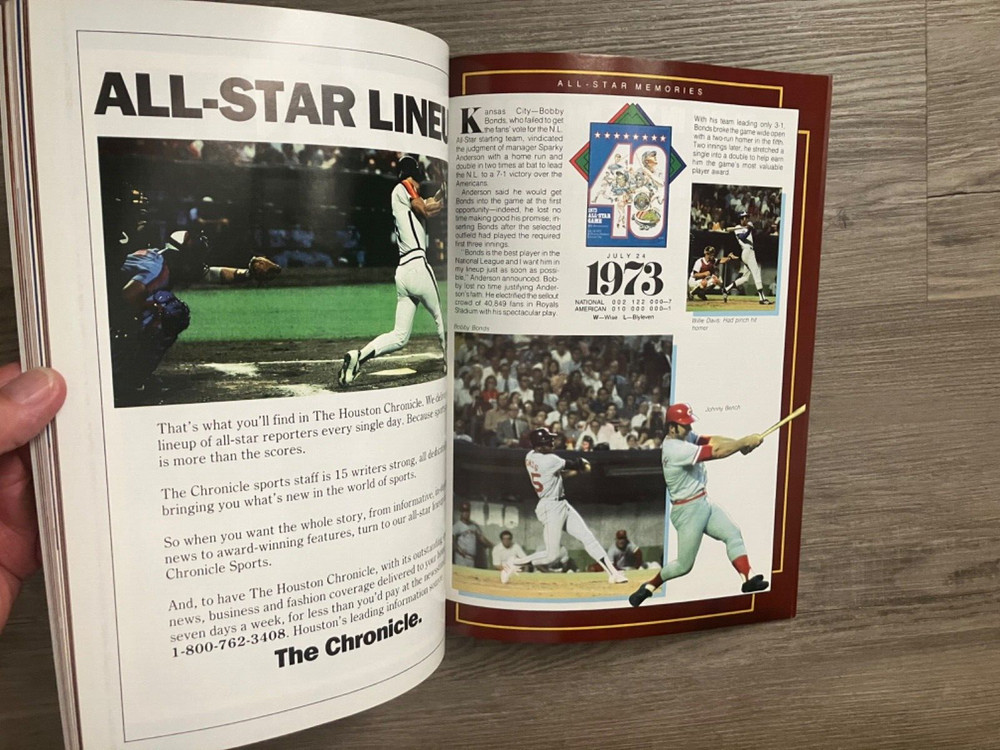 1986 MLB All Star Game Program Houston Astros