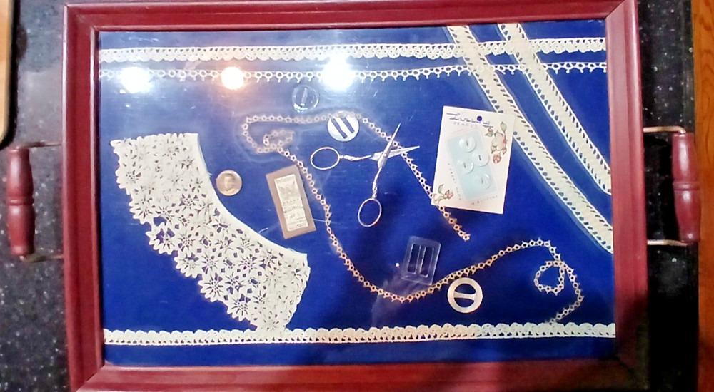 Shadow Box Style Sewing Display Tray