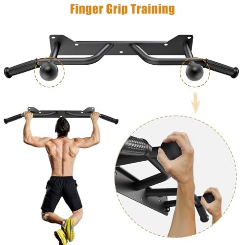 Heavy Duty Wall Mounted Doorway Pull Up B: 39" Wall Mount Pull Up Bar & Ball