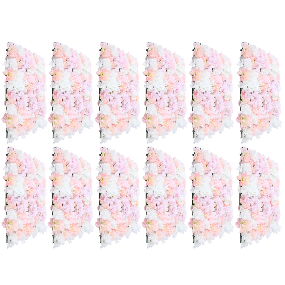 12* Artificial Flower Wall Panel Hydrangea Rose Photo Wall Wedding Home Decor