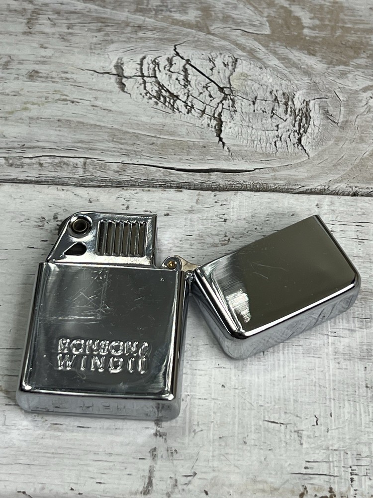 Ronson Wind II Shiny Chrome Windproof Lighter Sparks AS-IS Used Untested Scratch