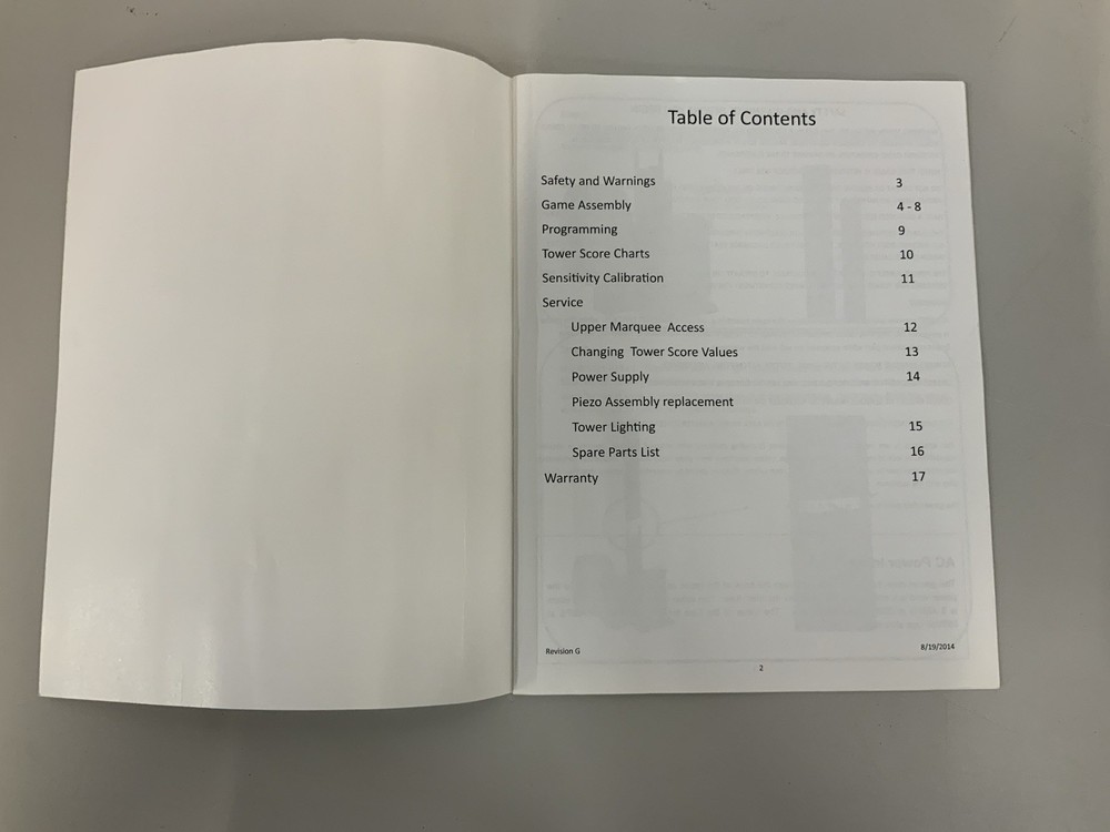 Whack N Win Arcade Game service Manual