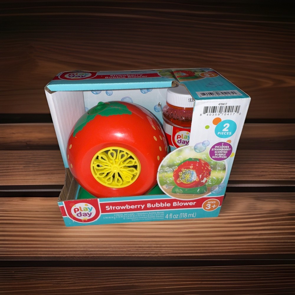 Strawberry Bubble Blower Includes Strawberry Scented Bubble Solution
