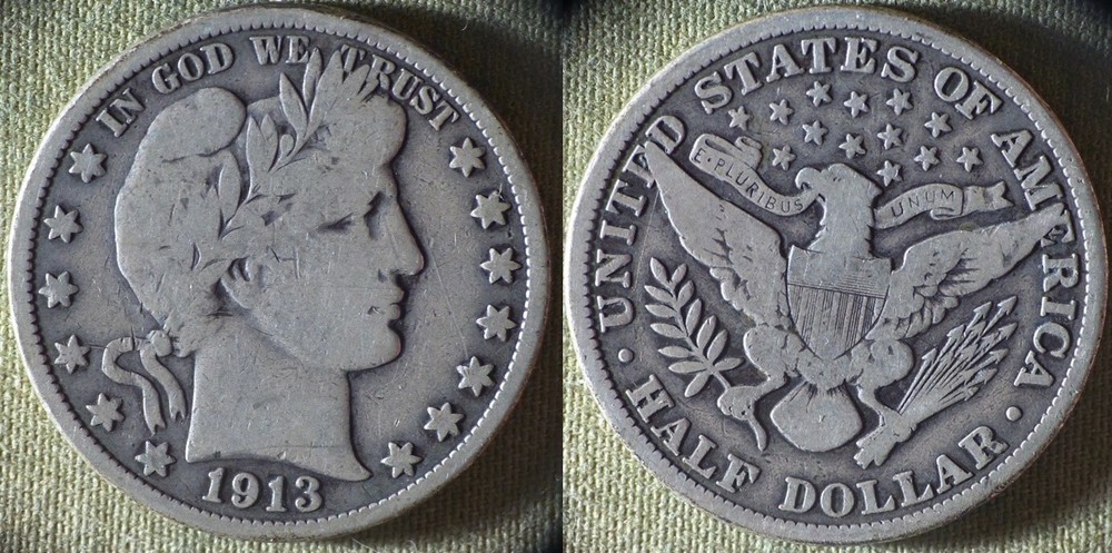 Barber Half : 1913 VG-F IRUS373