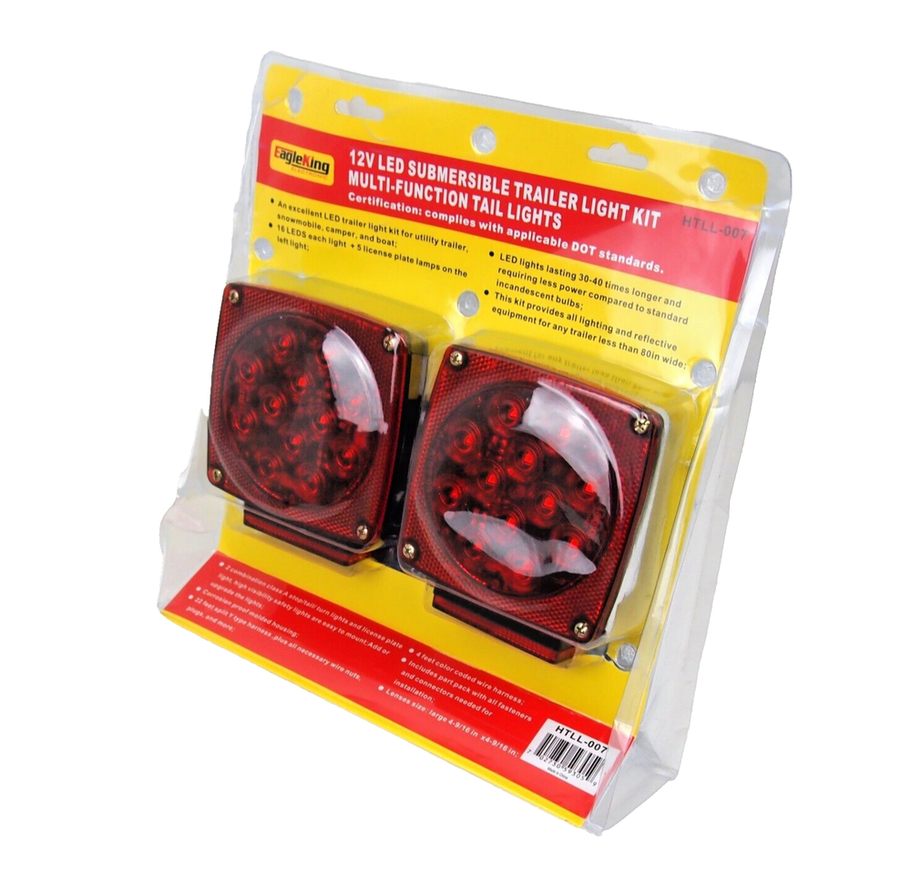 12V LED Trailer Light Kit Multi-Function Tail Lights Submersible DOT HTLL-007