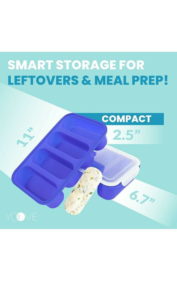 Yoove 1 Cup Silicone Freezing Tray Cube Molds With Lid Supercube (2-Pack)