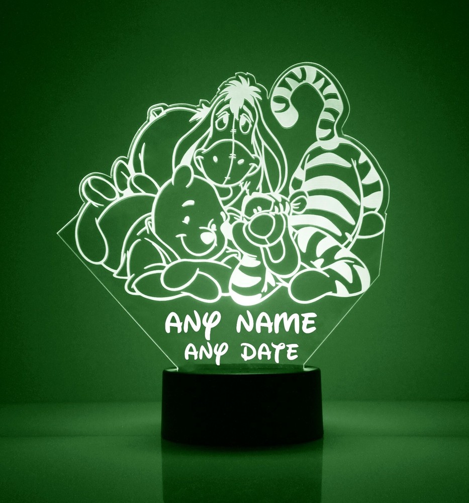 Winnie the Pooh & Tigger FREE LED Night Light Lamp with Remote Control Light