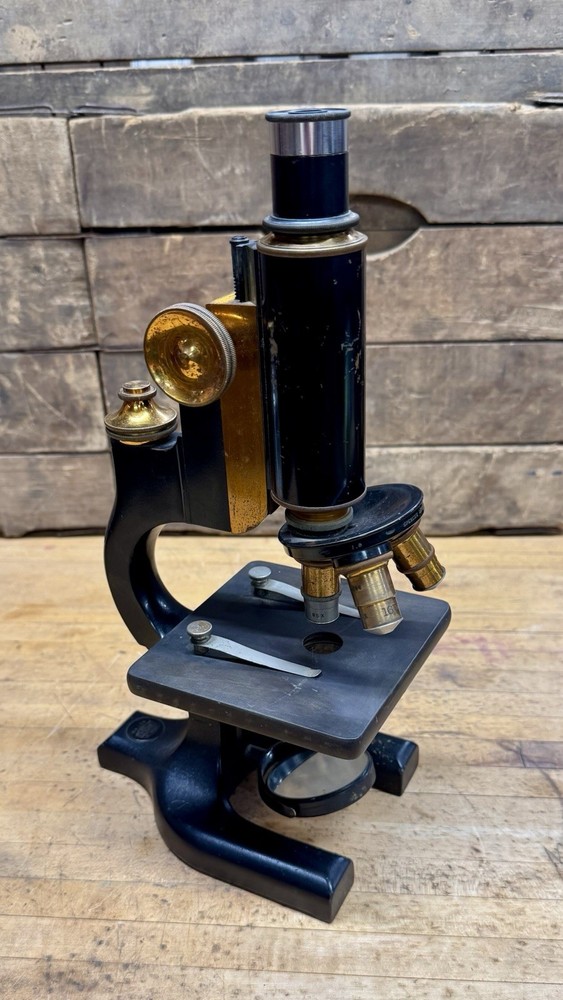 Antique Spencer Lens Co 3 objective Microscope Vintage Science Lab