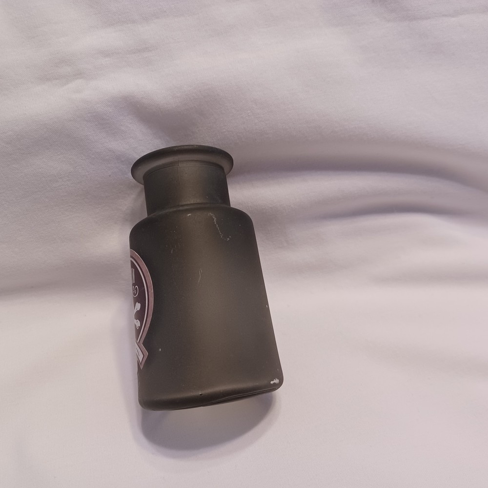 = 4'' POISON DARK GRAY PAINTED GLASS BOTTLE